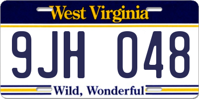 WV license plate 9JH048