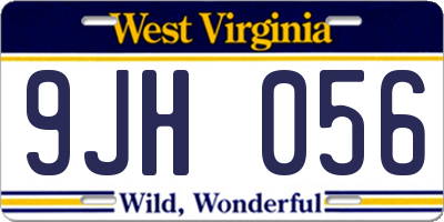 WV license plate 9JH056