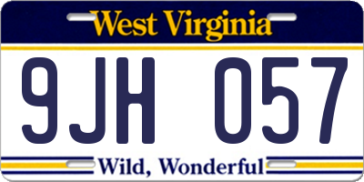 WV license plate 9JH057