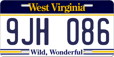 WV license plate 9JH086