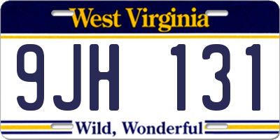 WV license plate 9JH131