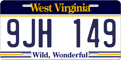 WV license plate 9JH149