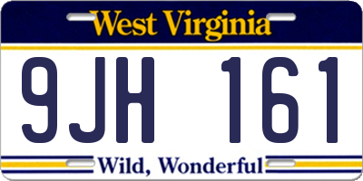 WV license plate 9JH161