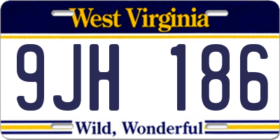 WV license plate 9JH186