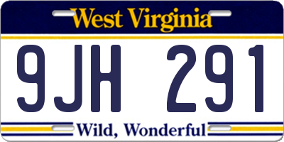 WV license plate 9JH291