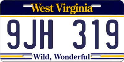 WV license plate 9JH319