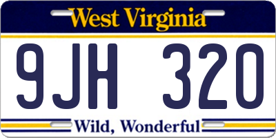 WV license plate 9JH320