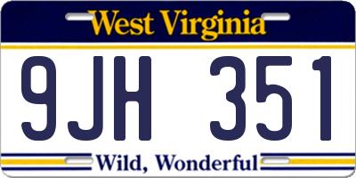 WV license plate 9JH351