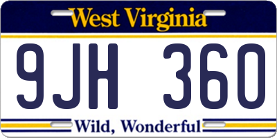 WV license plate 9JH360