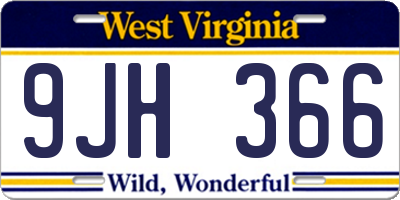 WV license plate 9JH366