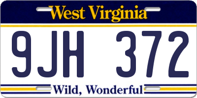 WV license plate 9JH372