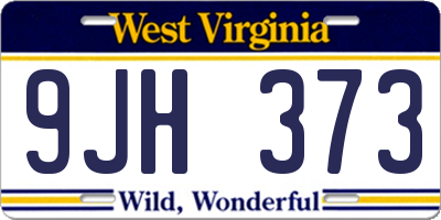 WV license plate 9JH373