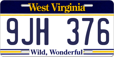 WV license plate 9JH376
