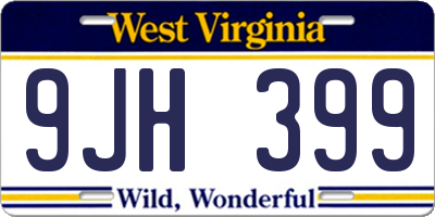 WV license plate 9JH399