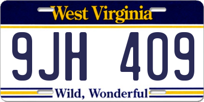 WV license plate 9JH409
