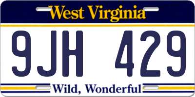 WV license plate 9JH429