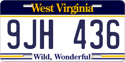 WV license plate 9JH436