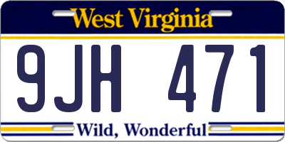WV license plate 9JH471