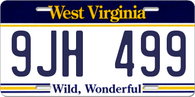 WV license plate 9JH499