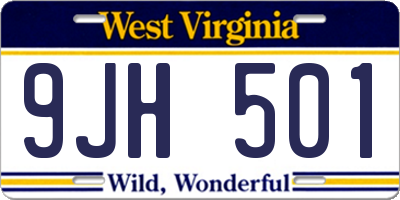 WV license plate 9JH501