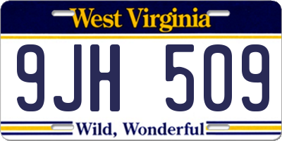 WV license plate 9JH509