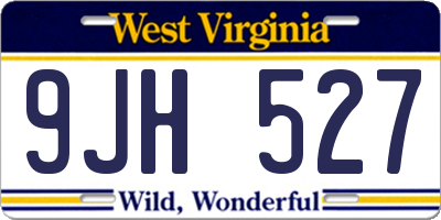 WV license plate 9JH527