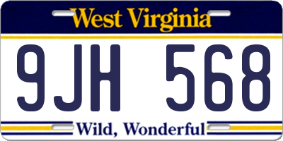 WV license plate 9JH568
