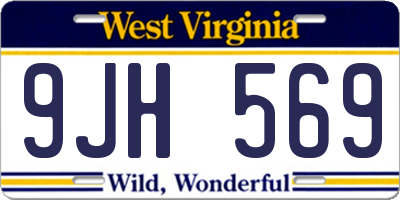 WV license plate 9JH569