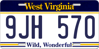 WV license plate 9JH570