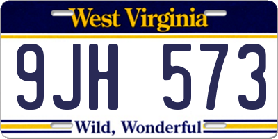 WV license plate 9JH573