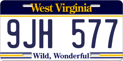 WV license plate 9JH577