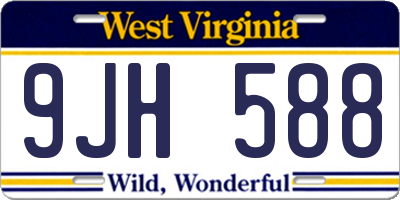 WV license plate 9JH588