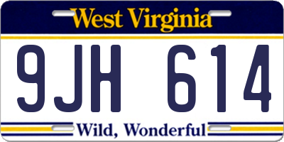 WV license plate 9JH614