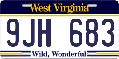 WV license plate 9JH683