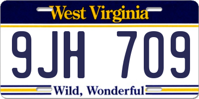 WV license plate 9JH709