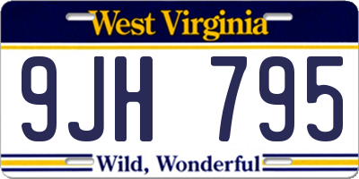 WV license plate 9JH795