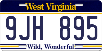 WV license plate 9JH895