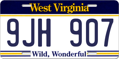 WV license plate 9JH907