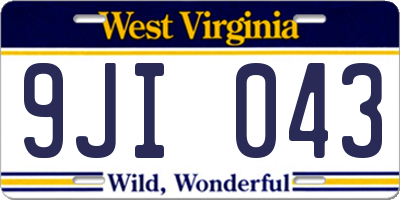 WV license plate 9JI043