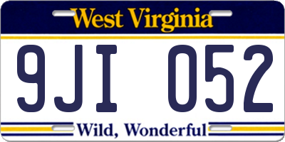 WV license plate 9JI052