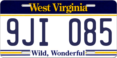 WV license plate 9JI085