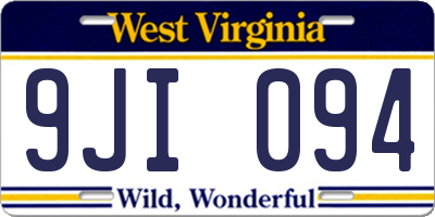 WV license plate 9JI094