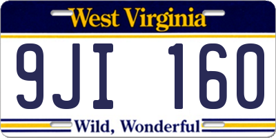 WV license plate 9JI160