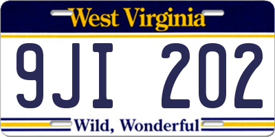 WV license plate 9JI202