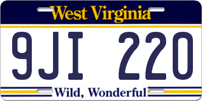 WV license plate 9JI220