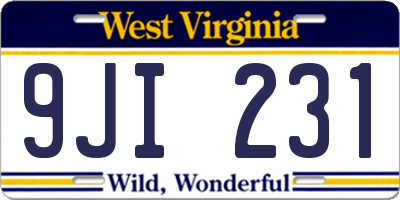 WV license plate 9JI231
