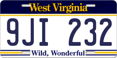 WV license plate 9JI232