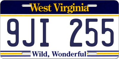 WV license plate 9JI255