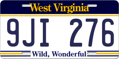 WV license plate 9JI276