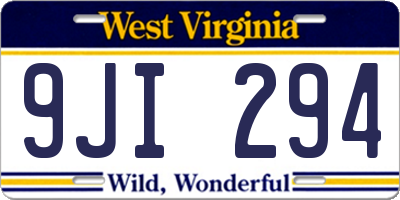 WV license plate 9JI294